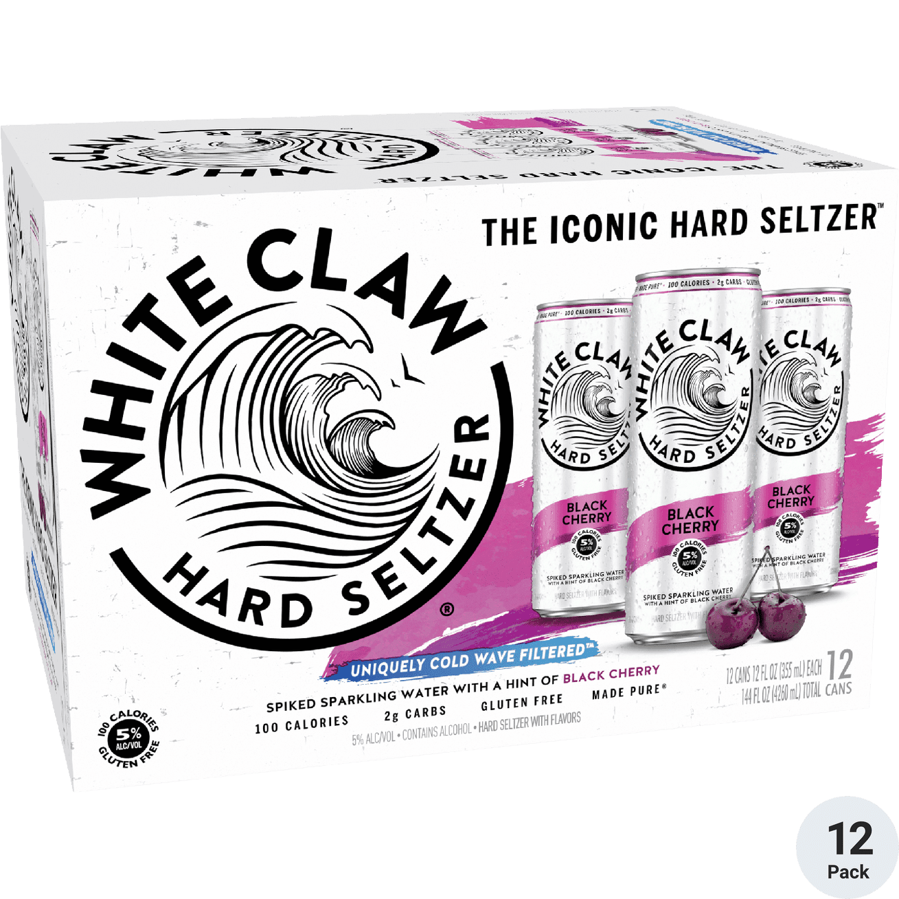 WHITE CLAW BLACK CHERRY 12 OZ 12 PK