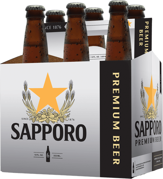 SAPPORO PREMIUM BEER 6PK BOTTLES