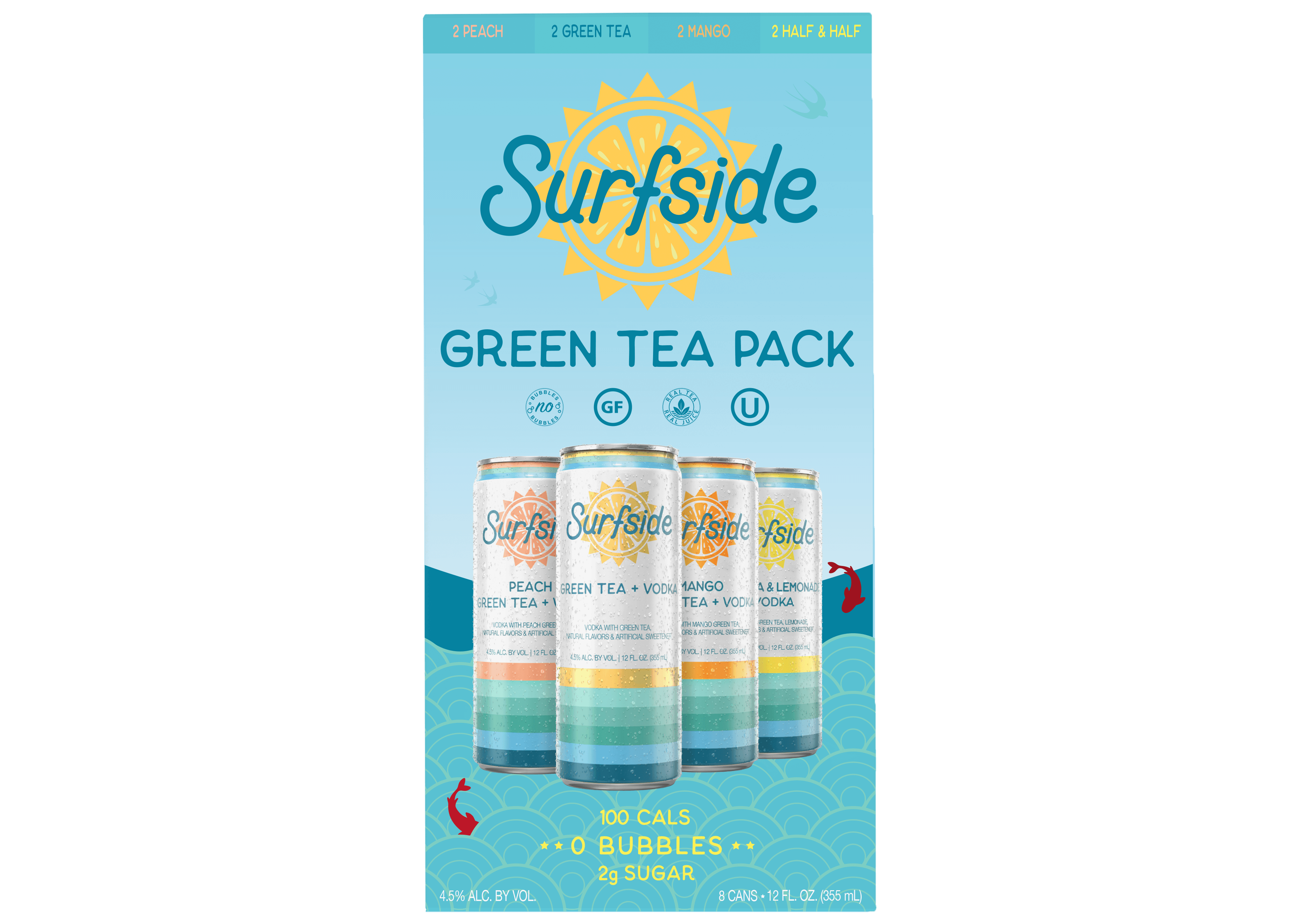 SURFSIDE GREEN TEA 8 PACK 12 OZ