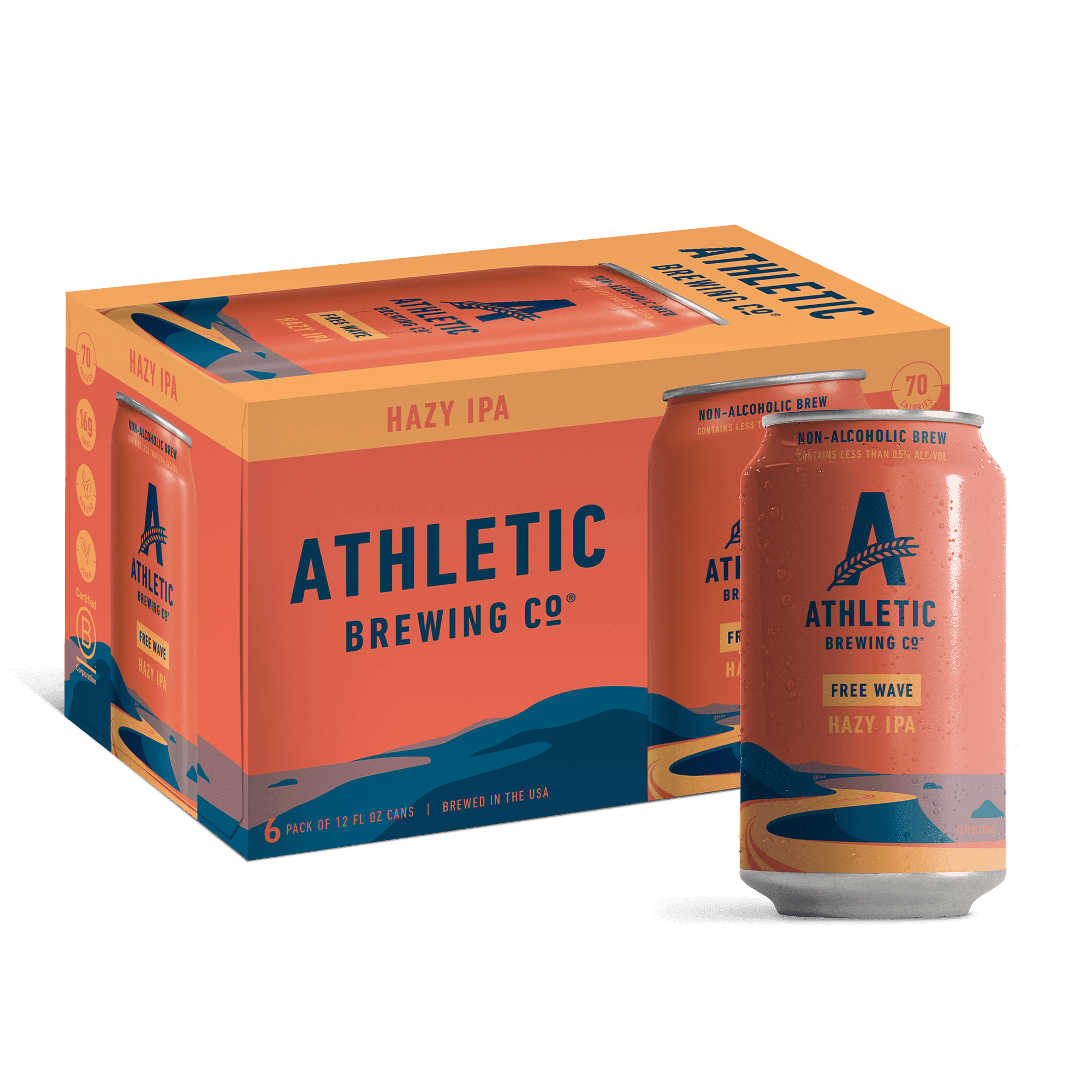 ATHLETIC FREE WAVE HAZE IPA NON ALCOHOLIC 12 OZ 6 PK 