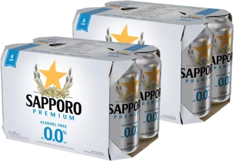 SAPPORO PREMIUM BEER 6PK 12 OZ CANS